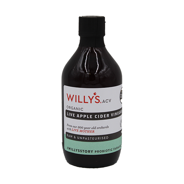 Willy's Organic Live Apple Cider Vinegar with Live Mother 500ml - Tuffins Supermarket Willy's ACV Miscellaneous