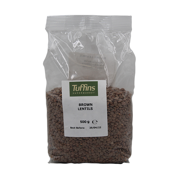 Tuffins Brown Lentils 500g - Tuffins Supermarket Mintons Good Food Cooking & Baking Ingredients