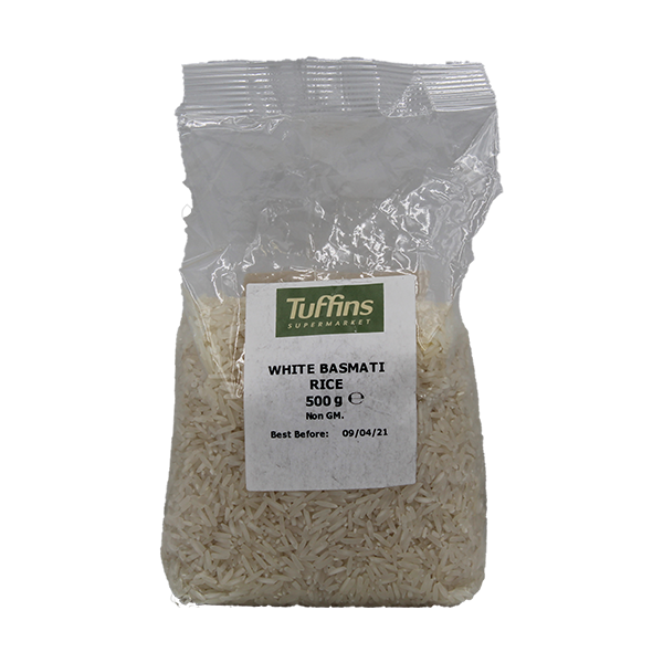 Tuffins White Basmati Rice 500g - Tuffins Supermarket Mintons Good Food Cooking & Baking Ingredients