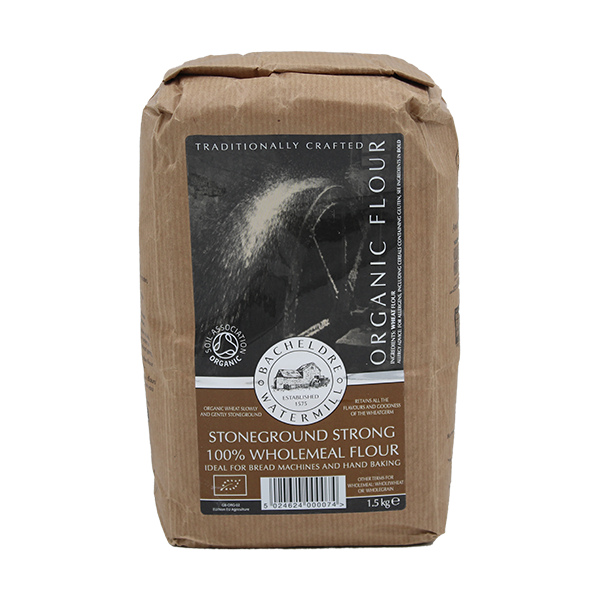 Bacheldre Watermill Organic Stoneground Strong 100% Wholemeal Flour 1.5kg - Tuffins Supermarket Bacheldre Watermill Cooking & Baking Ingredients