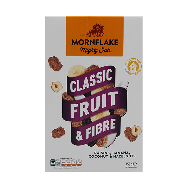 Mornflake Classic Fruit & Fibre 750g - Tuffins Supermarket Mornflake Cereal