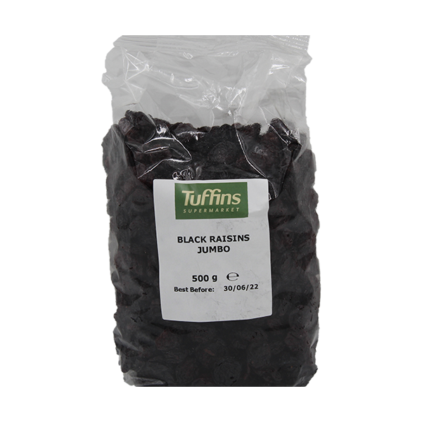 Tuffins Jumbo Black Raisins 500g - Tuffins Supermarket Mintons Good Food Baking