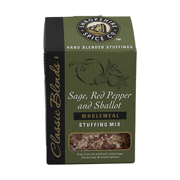 Shropshire Spice Company Sage, Red Pepper & Shallot Wholemeal Stuffing Mix 150g - Tuffins Supermarket Shropshire Spice Company Cooking & Baking Ingredients
