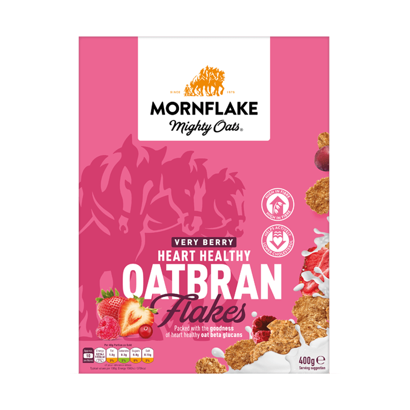 Mornflake Heart Healthy Very Berry Oatbran Flakes 500g - Tuffins Supermarket Mornflake Cereal