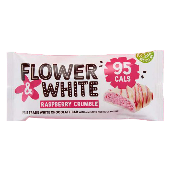 Flower & White Raspberry Crumble Chocolate Bar 20g - Tuffins Supermarket Flower & White Snacks