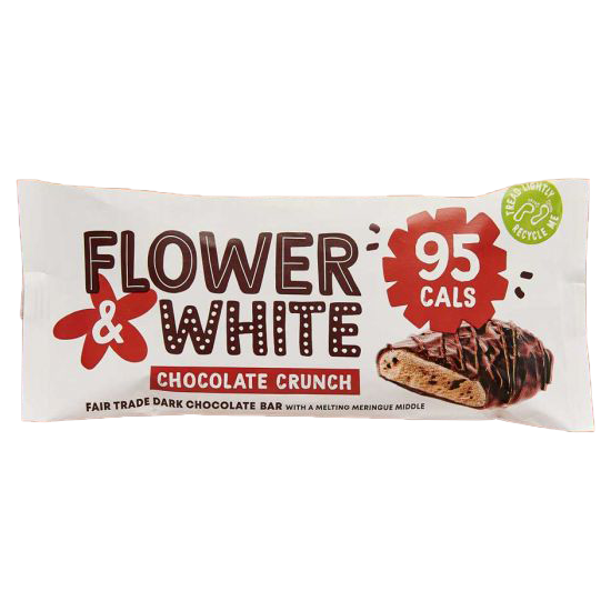 Flower & White Chocolate Crunch Dark Chocolate Bar 20g - Tuffins Supermarket Flower & White Snacks