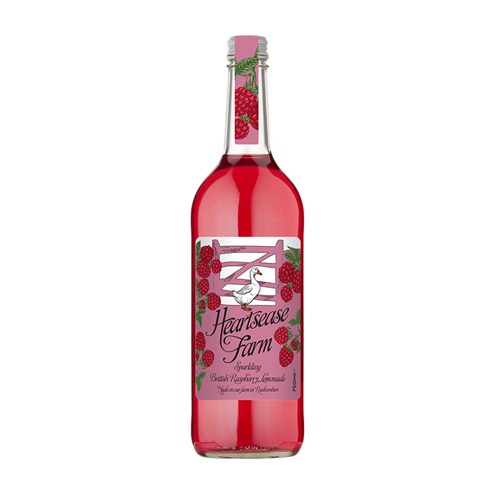 Heartsease Farm Sparkling Raspberry Lemonade 75cl - Tuffins Supermarket Radnor Water Juice